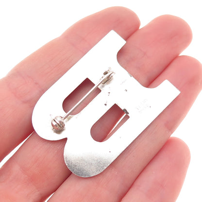 Teeny HWS 835 Silver Vintage Denmark Letter B Initial Pin Brooch