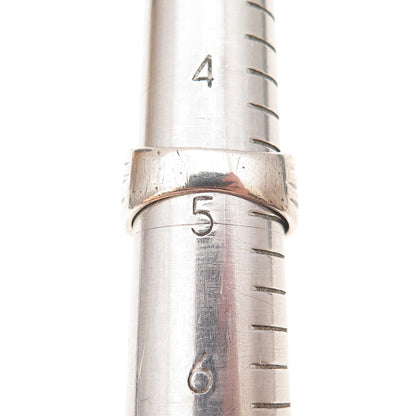 Boma 925 Sterling Silver Vintage Modernist 4-Row Oxidized Ring Size 5