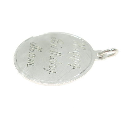 GRIFFITH & SONS CO. 925 Sterling Silver Vintage "Happy Birthday Mom" Pendant