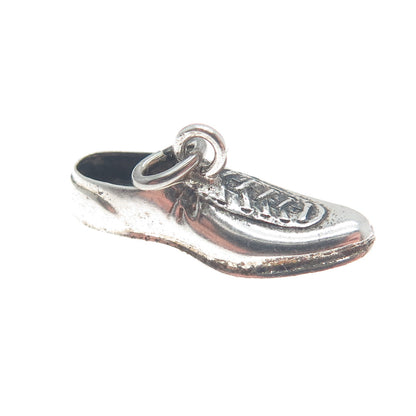 925 Sterling Silver Vintage Golf Shoe Minimalist 3D Charm Pendant