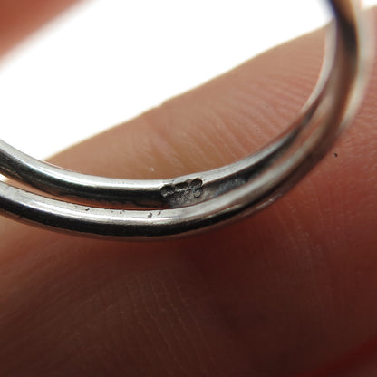 925 Sterling Silver Vintage Real Amethyst Modernist Ring Size 7