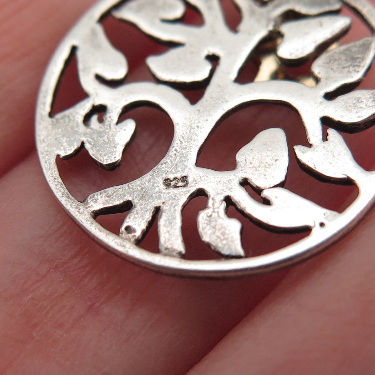925 Sterling Silver 2-Tone Vintage Tree of Life Star of David Charm Pendant