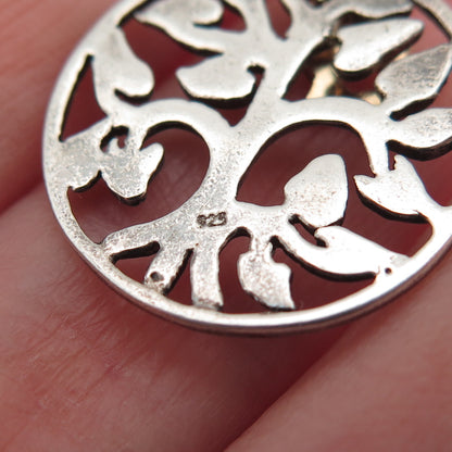 925 Sterling Silver 2-Tone Vintage Tree of Life Star of David Charm Pendant