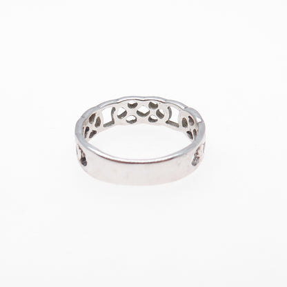 CELLINI 925 Sterling Silver Vintage Celtic Knot Band Ring Size 8.25