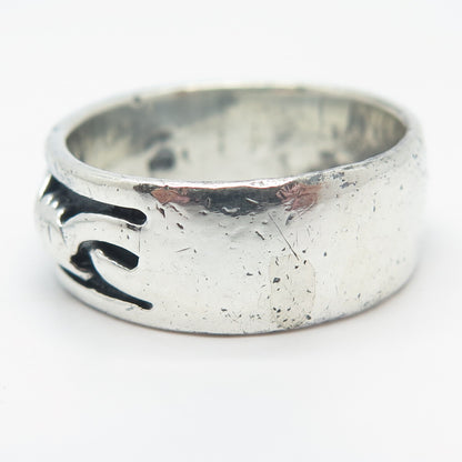 925 Sterling Silver Vintage Celtic Knot Handmade Band Ring Size 11.5