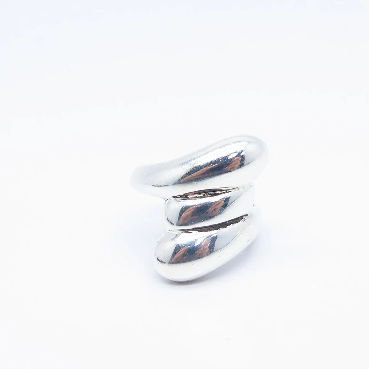 925 Sterling Silver Vintage Ribbed Ring Size 7.25