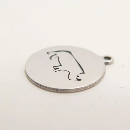 925 Sterling Silver USA Two In Town Rhinoceros Charm Pendant