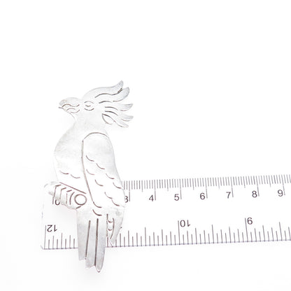 925 Sterling Silver Vintage Mexico Parrot Bird Pin Brooch