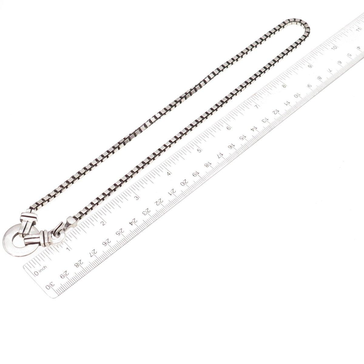 Lisa Jenks 925 Sterling Silver Vintage Modernist Box Chain Necklace 18"
