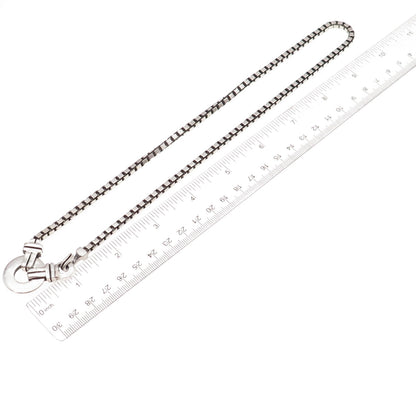 Lisa Jenks 925 Sterling Silver Vintage Modernist Box Chain Necklace 18"