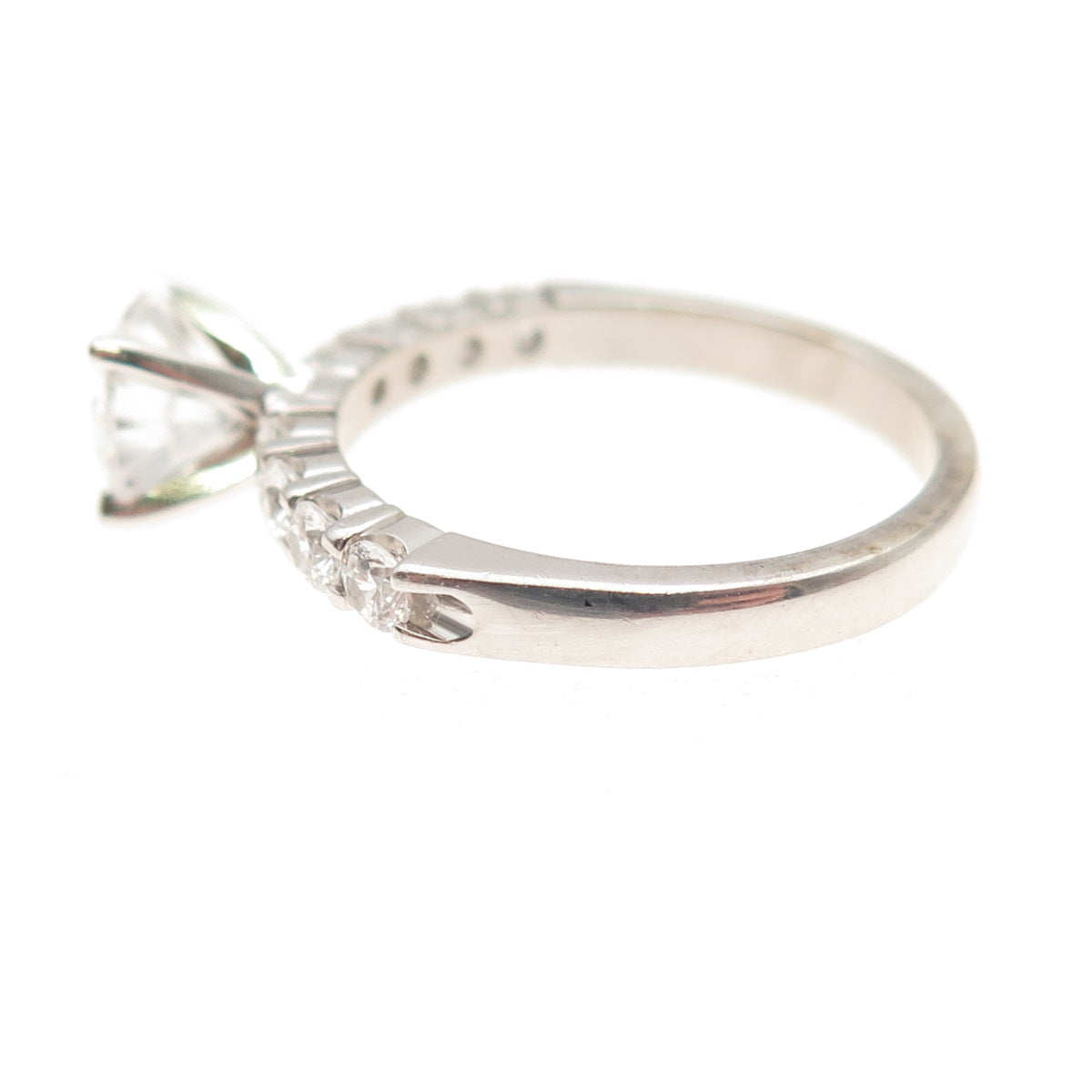 925 Sterling Silver Round-Cut C Z Engagement Ring Size 6.5