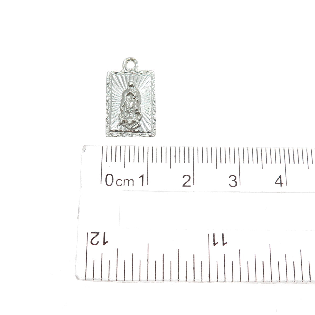 925 Sterling Silver Vintage St. Mary Miraculous Minimalist Charm Pendant