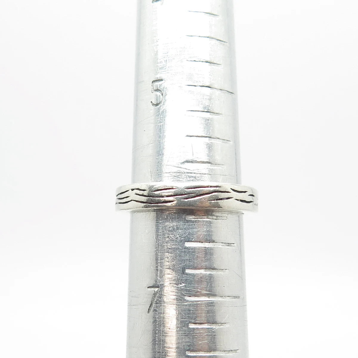925 Sterling Silver Vintage Textured Band Ring Size 6.25