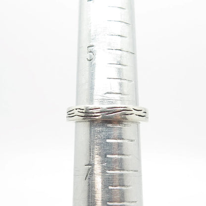 925 Sterling Silver Vintage Textured Band Ring Size 6.25
