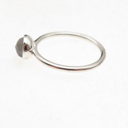 Pandora Sterling Silver Real Gray Moonstone June Birthday Blooms Ring Size 6.75