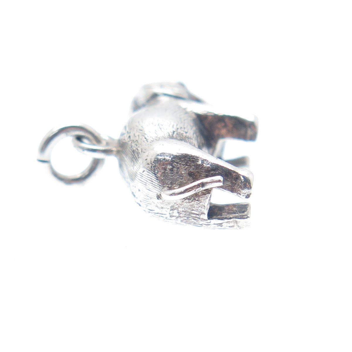 925 Sterling Silver Vintage Real Tourmaline Elephant Minimalist 3D Charm Pendant