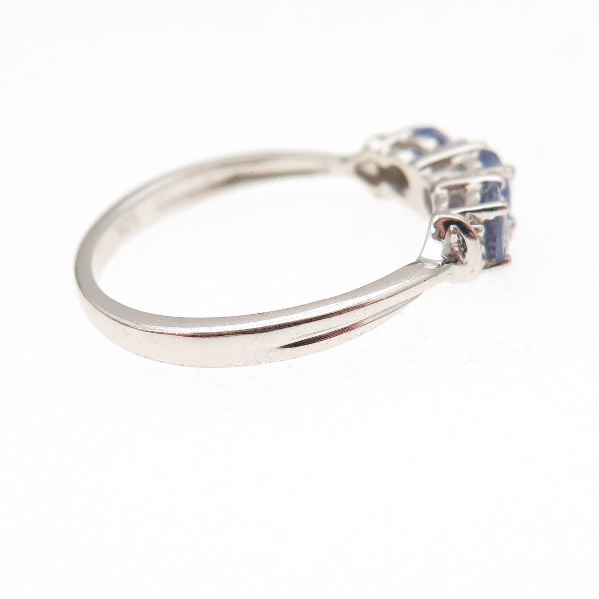 Chuck Clemency 925 Sterling Silver Real Round-Cut Tanzanite Ring Size 7