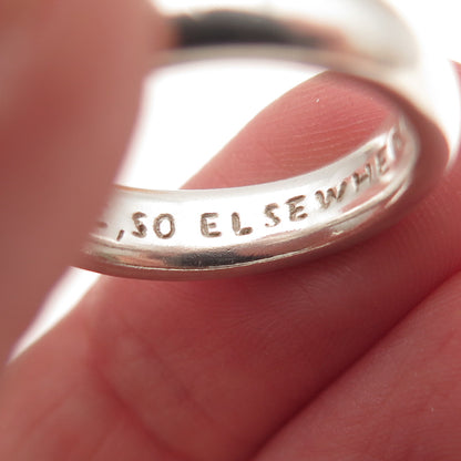 Me & Ro 925 Sterling Silver Vintage As Here, So Elsewhere Band Ring Size 5.5