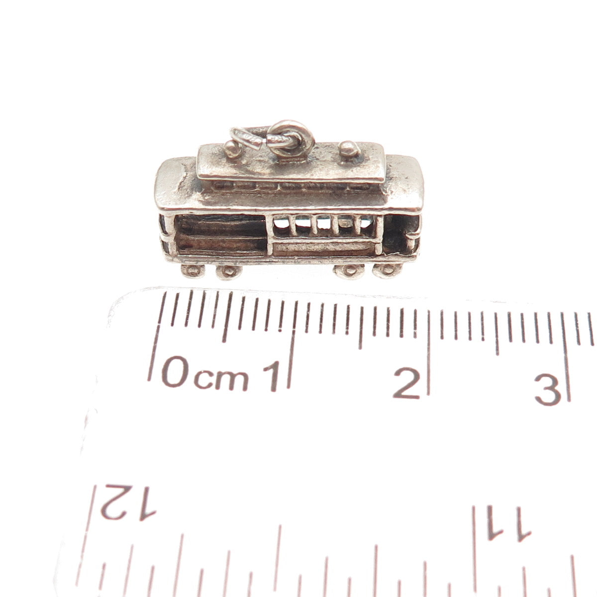 DANECRAFT 925 Sterling Silver Vintage San Francisco Cable Car 3D Mini Pendant