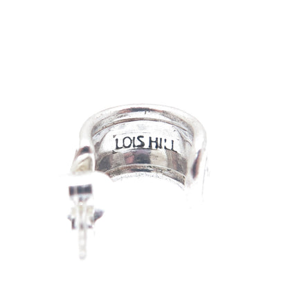 LOIS HILL 925 Sterling Silver Vintage Signature Scroll Hoop Earrings