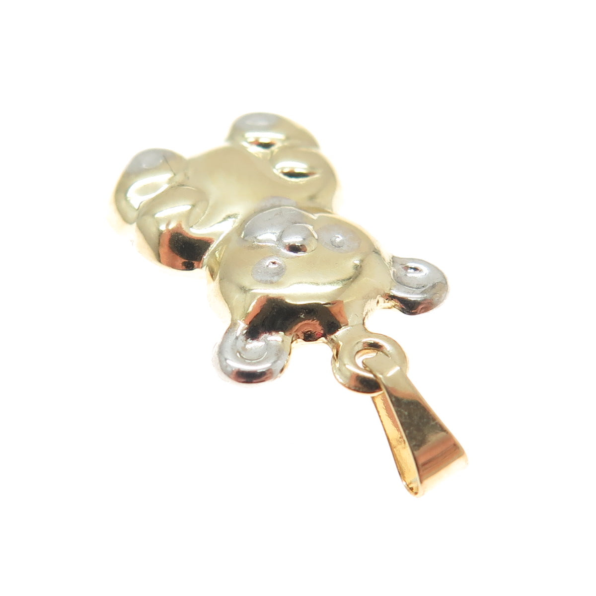 14K Yellow Gold Teddy Bear Minimalist Charm Pendant