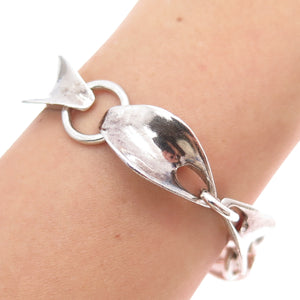 ROBERT LEE MORRIS 925 Sterling Silver Vintage Modernist Oxidized Bracelet 8"