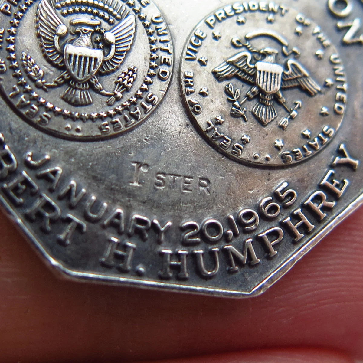 925 Sterling Silver Vintage "Lyndon B. Johnson / Hubert H. Humphrey" Pendant