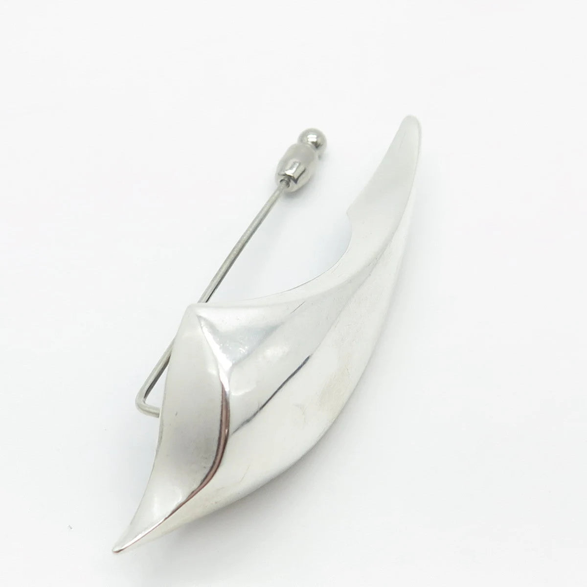 925 Sterling Silver Vintage Fang Lapel Pin