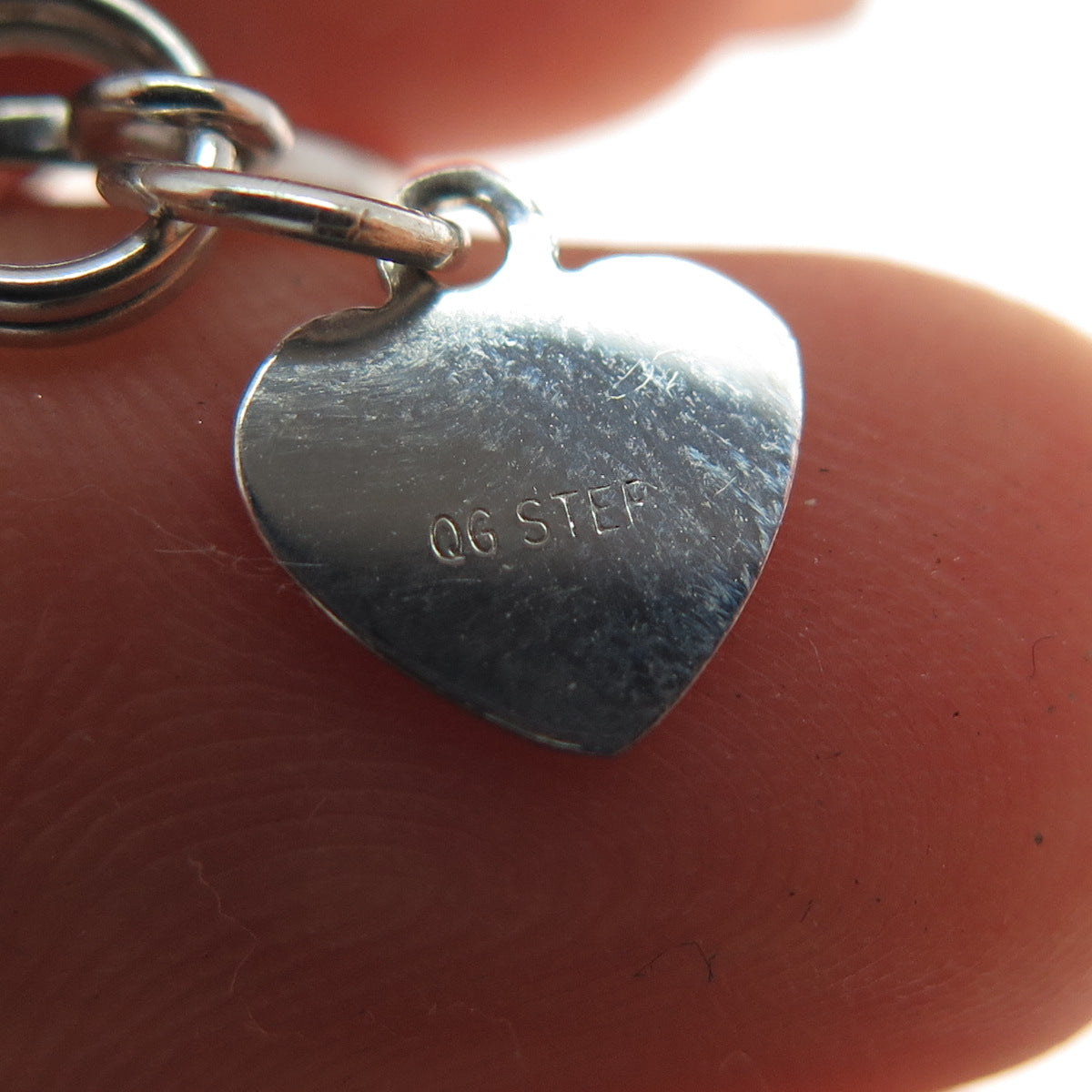 925 Sterling Silver Vintage Peace Symbol Heart Minimalist Charm Pendant