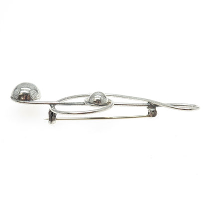 LANG 925 Sterling Silver Vintage Treble Clef Music Pin Brooch
