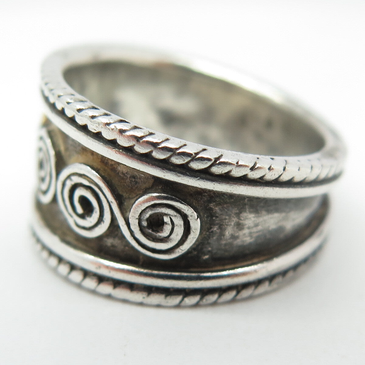 925 Sterling Silver Vintage Spiral Ring Size 7.25