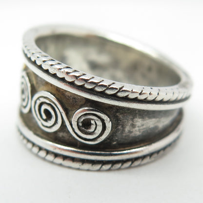 925 Sterling Silver Vintage Spiral Ring Size 7.25