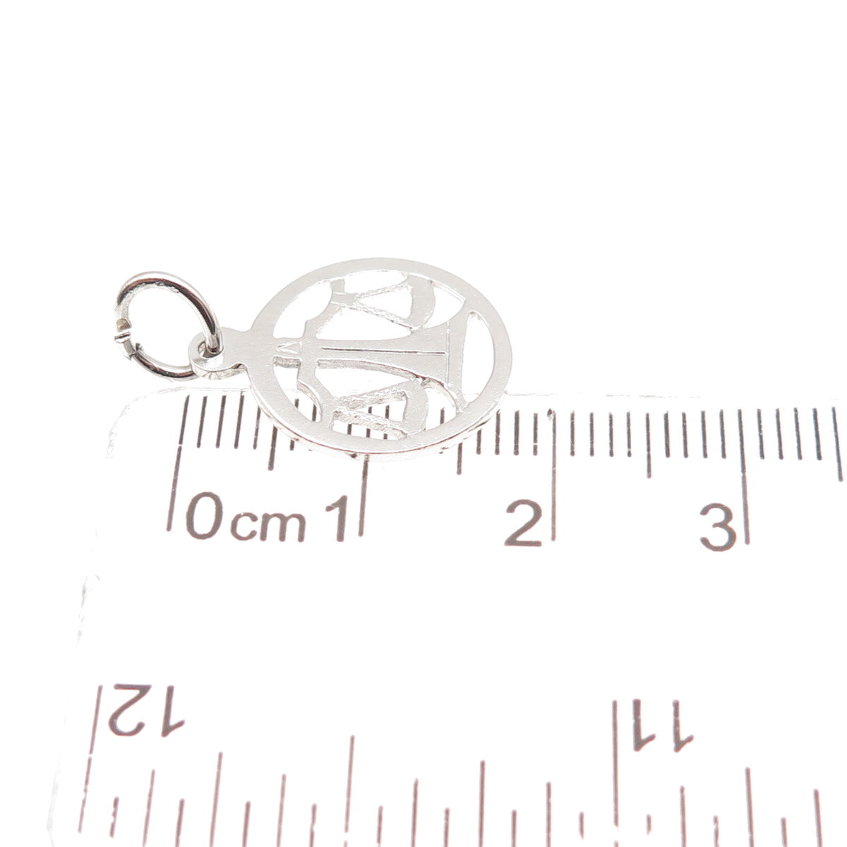 925 Sterling Silver Vintage DCJ Libra Zodiac Sign Mini Charm Pendant