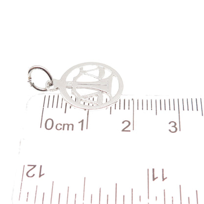 925 Sterling Silver Vintage DCJ Libra Zodiac Sign Mini Charm Pendant