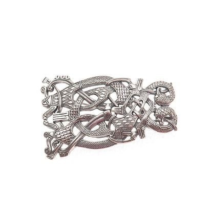 Lars Harsheim 925S Sterling Vintage Norway Viking Dragon Pin Brooch / Pendant