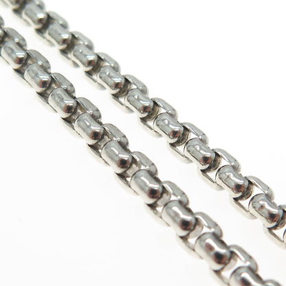 925 Sterling Silver MB Co. Italy Box Chain Necklace 24"