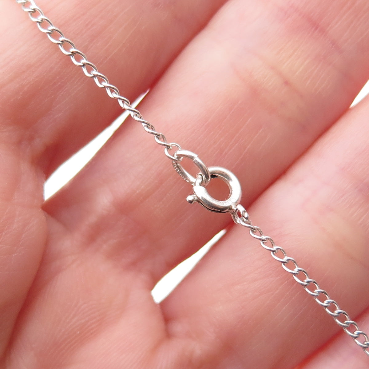 B.A. Ballou 925 Sterling Silver Vintage Cross Curb Chain Necklace 18"