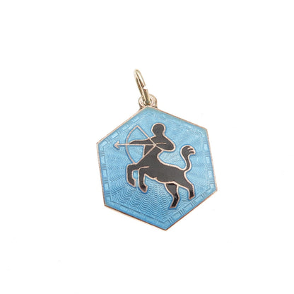 David Andersen Sterling Gold Plated Vintage Norway Enamel Sagittarius Pendant