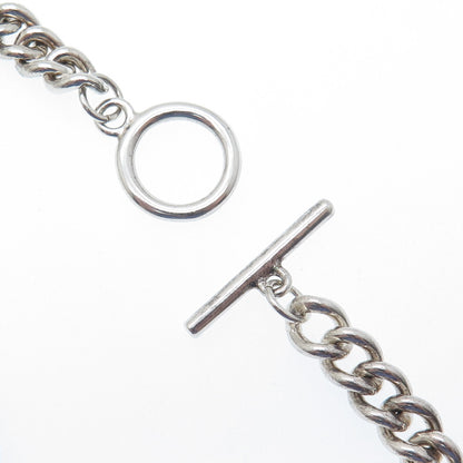 925 Sterling Vintage C Z Clover Horseshoe Heart Key Padlock Shield Bracelet 7"