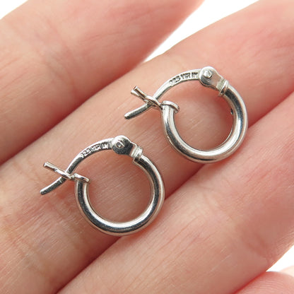 925 Sterling Silver Mini Tube Hoop Earrings