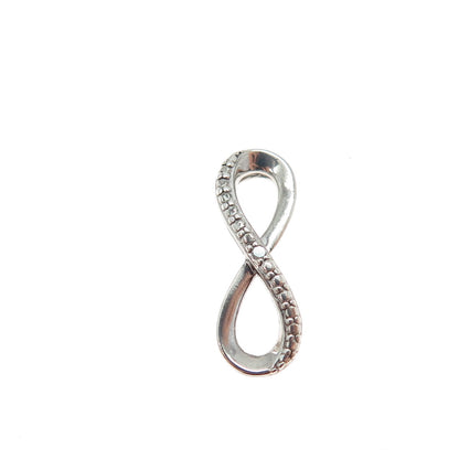 SAI 925 Sterling Silver Real Diamond Accent Infinity Mini Slide Charm Pendant