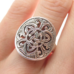 925 Sterling Silver Vintage Celtic Tribal Ring Size 7.75