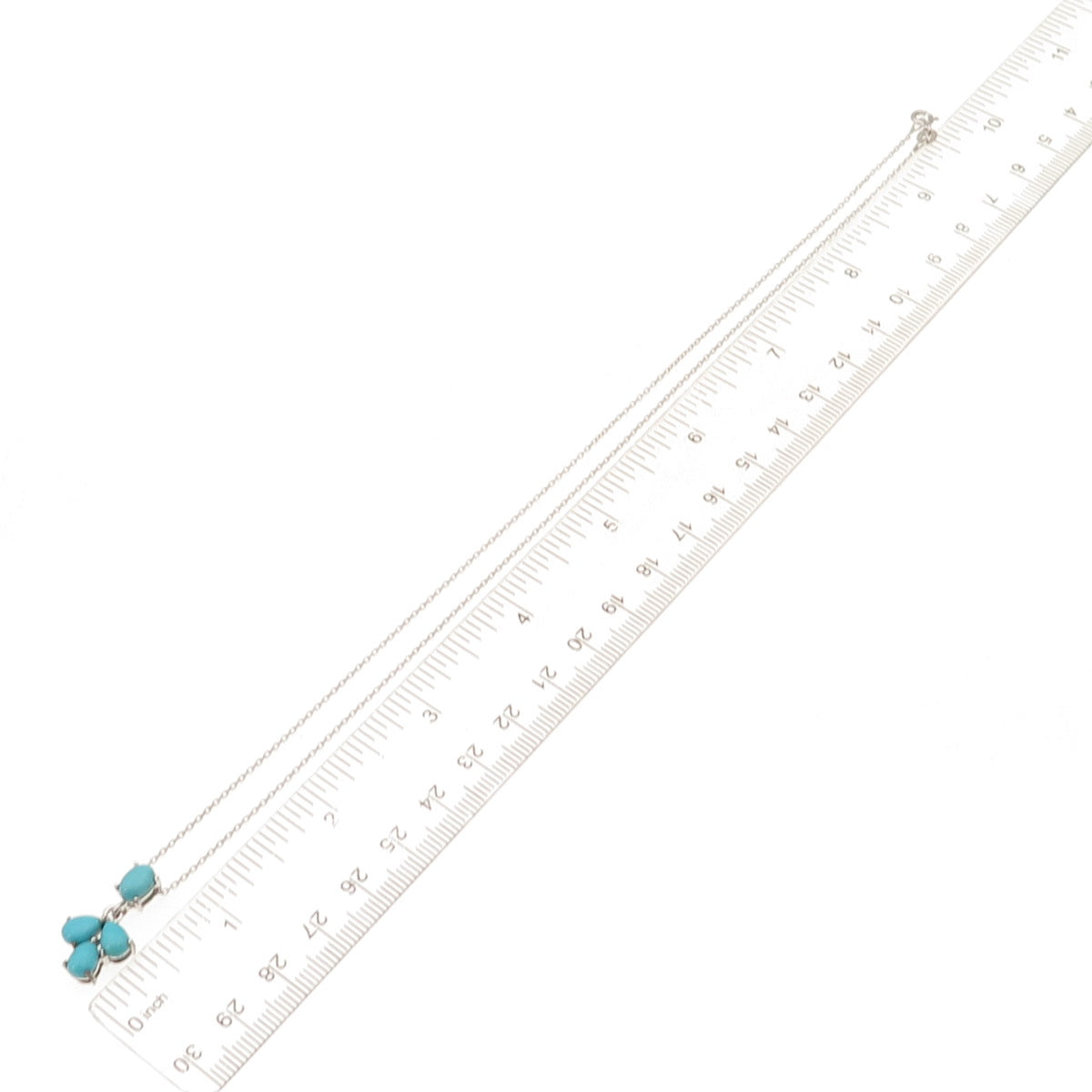 925 Sterling Silver Real Sleeping Beauty Turquoise Cable Chain Necklace 18"