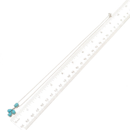 925 Sterling Silver Real Sleeping Beauty Turquoise Cable Chain Necklace 18"