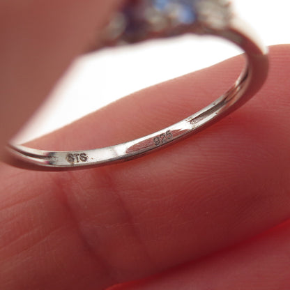 Chuck Clemency 925 Sterling Silver Real Oval-Cut Tanzanite Ring Size 8