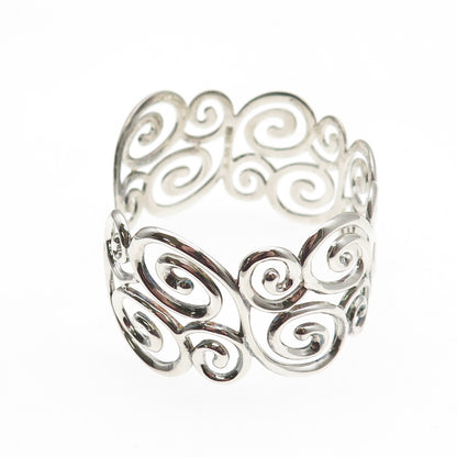 Ross Simons 925 Sterling Silver Vintage Swirl Adjustable Cuff Bracelet 6.5"