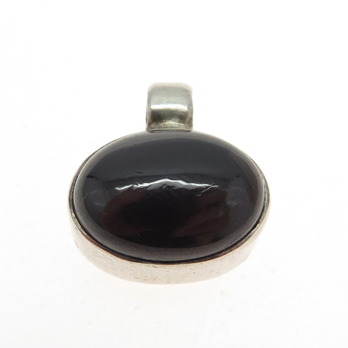 925 Sterling Silver Vintage Real Cabochon Tourmaline Oval Pendant