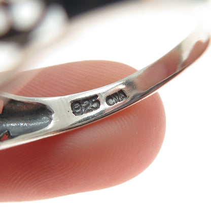 CNA PRANDA 925 Sterling Silver Vintage Real Sapphire & Topaz Flower Ring Size 10