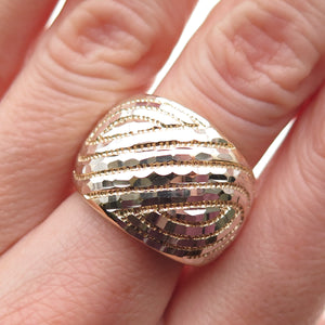 Chateau D’Argent 925 Sterling Silver 2-Tone Modernist Ring Size 6.25