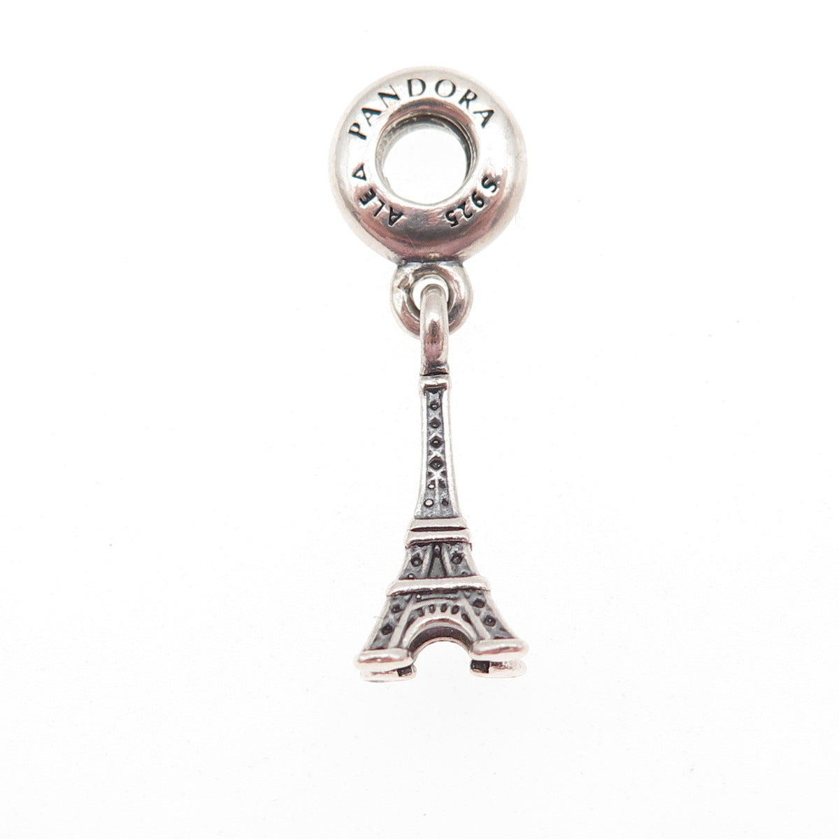 PANDORA Moments 925 Sterling Silver Eiffel Tower Paris Slide Dangle Charm